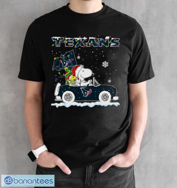 Houston Texans Snoopy And Woodstock Driving Car Cute Snoopy Limited Edition Shirt - Black Unisex T-Shirt