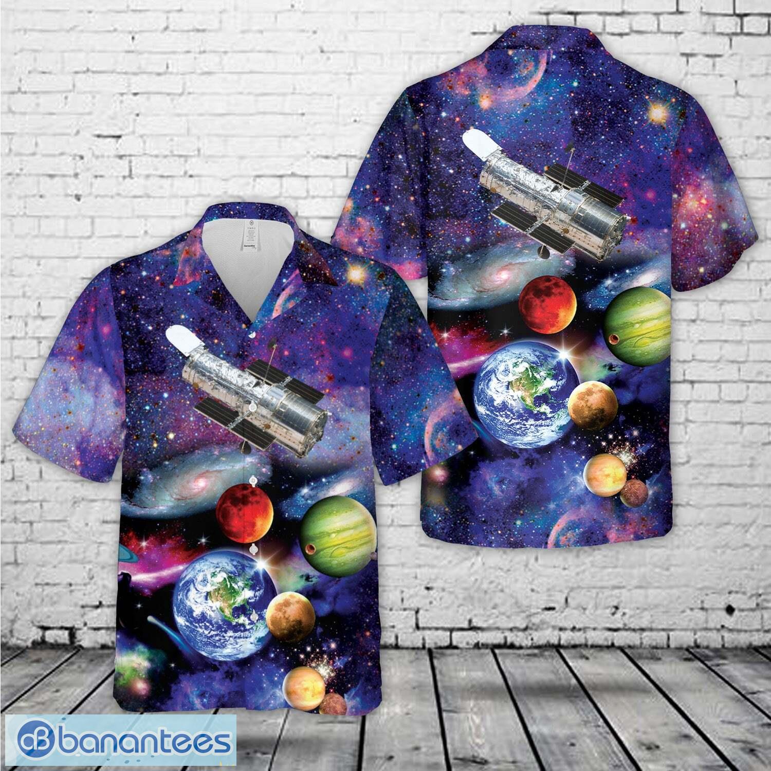 hubble space telescope hawaiian shirt image Hubble Space Telescope Hawaiian Shirt - Hubble Space Telescope Hawaiian Shirt-1