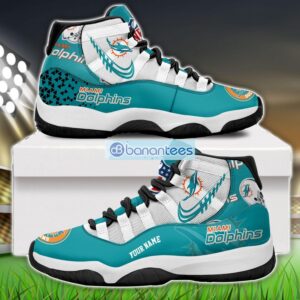 Miami Dolphins Air Jordan 11 Sneakers Custom Name Special Shoes For Fans Product Photo 1