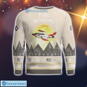 T-2C Buckeye T2C All Printed Aircraft Moonlight Ugly Christmas Sweater Product Photo 3