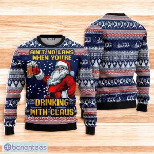 Drinking With Claus Ugly Christmas Sweater For Men And Women Product Photo 1