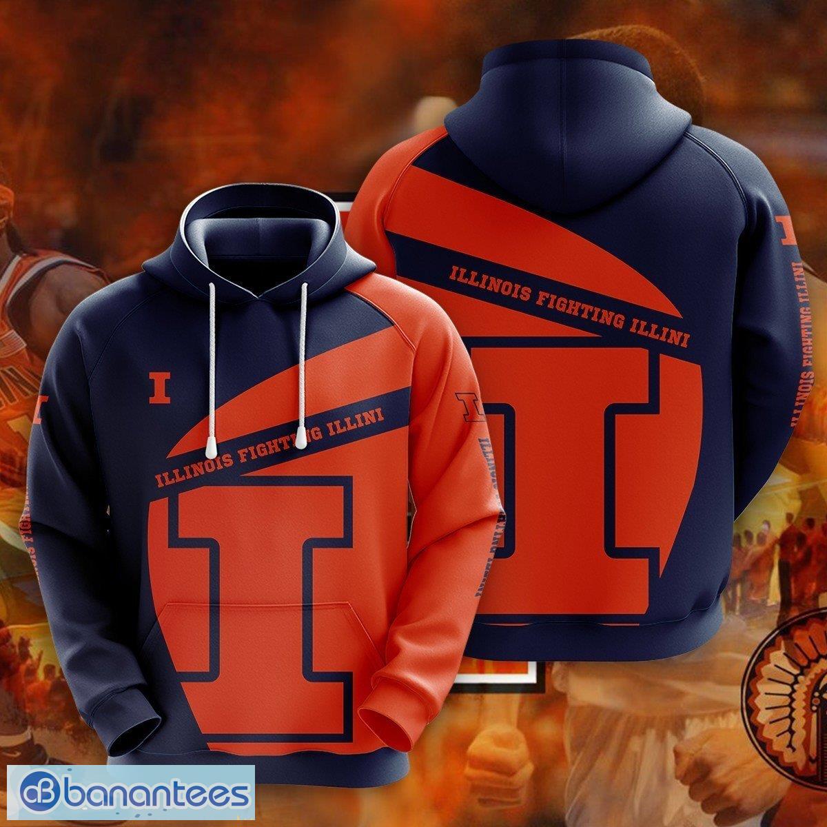 illinois fighting illini 3d hoodie for fans new trending all over print image Illinois Fighting Illini 3D Hoodie For Fans New Trending All OVer Print - Illinois Fighting Illini 3D Hoodie For Fans New Trending All OVer Print
