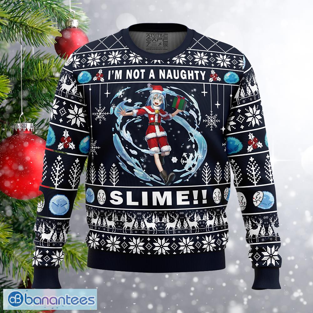 im not a naughty slime that time i got reincarnated as a slime hymn knitted christmas sweater gift for men and women image I’m Not A Naughty Slime!! That Time I Got Reincarnated As A Slime Hymn Knitted Christmas Sweater Gift For Men And Women - I’m Not A Naughty Slime!! That Time I Got Reincarnated As A Slime Ugly Christmas Sweater Photo_1