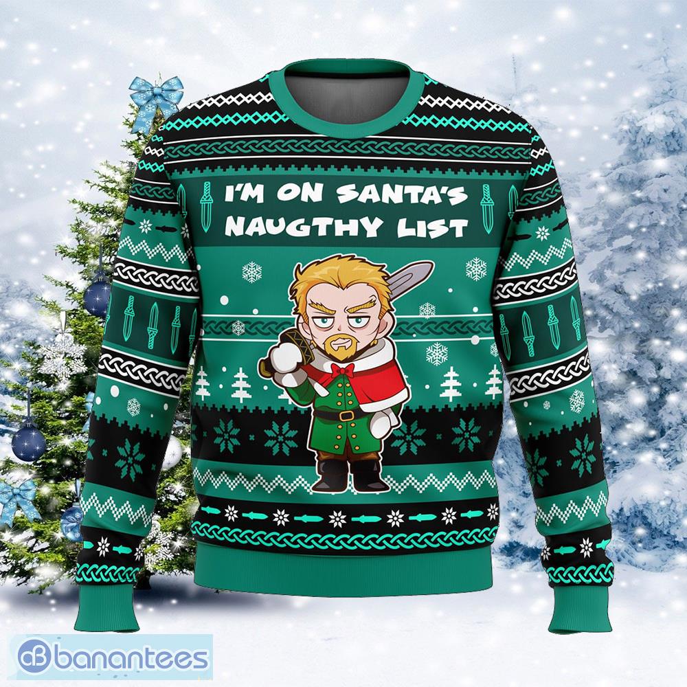 im on santas naughty list vinland saga choir ugly christmas sweater gift for adult image I’m on Santa’s Naughty List Vinland Saga Choir Ugly Christmas Sweater Gift For Adult - I’m on Santa’s Naughty List Vinland Saga Ugly Christmas Sweater Photo_1
