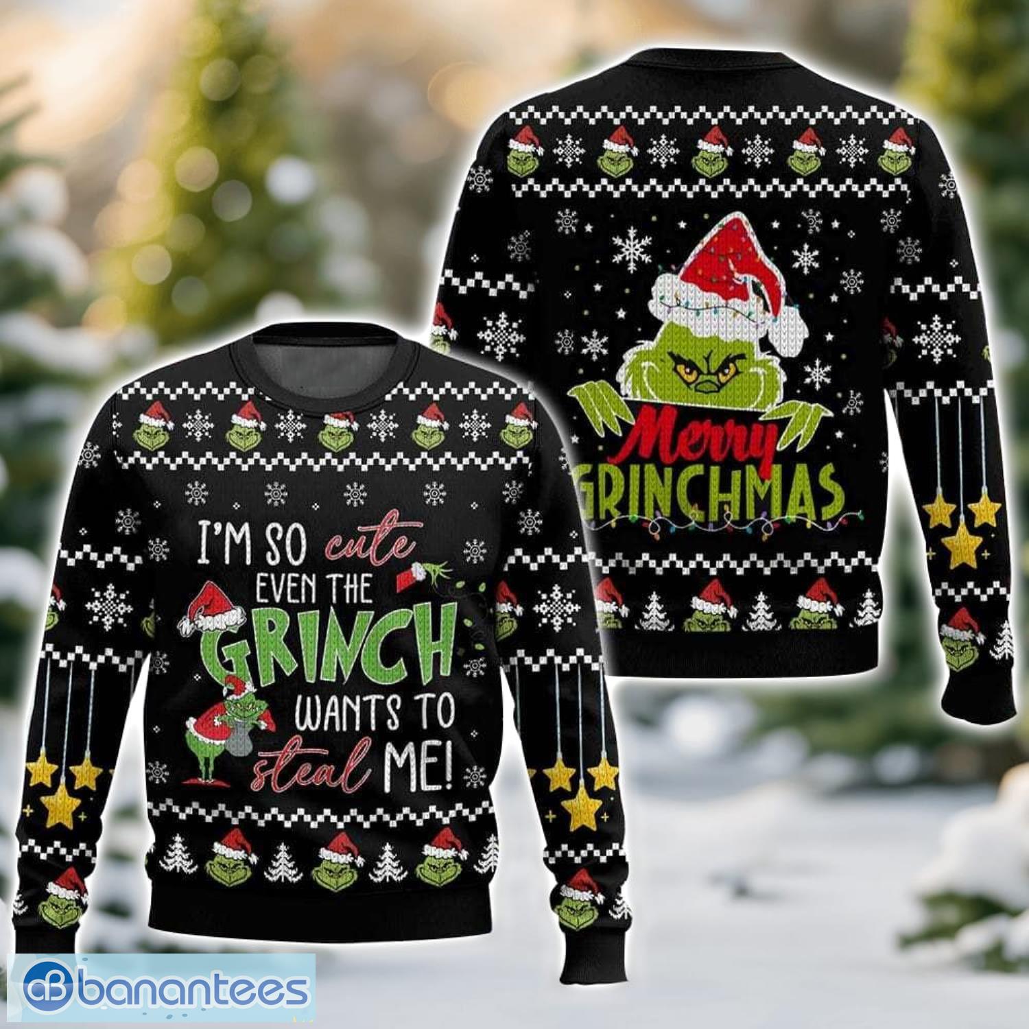 im so cute even the grinch wants to steal me the grinch ugly christmas sweater 3d all printed sweater christmas gift image I’m So Cute Even The Grinch Wants To Steal Me – The Grinch Ugly Christmas Sweater 3D All Printed Sweater Christmas Gift Product Photo 1