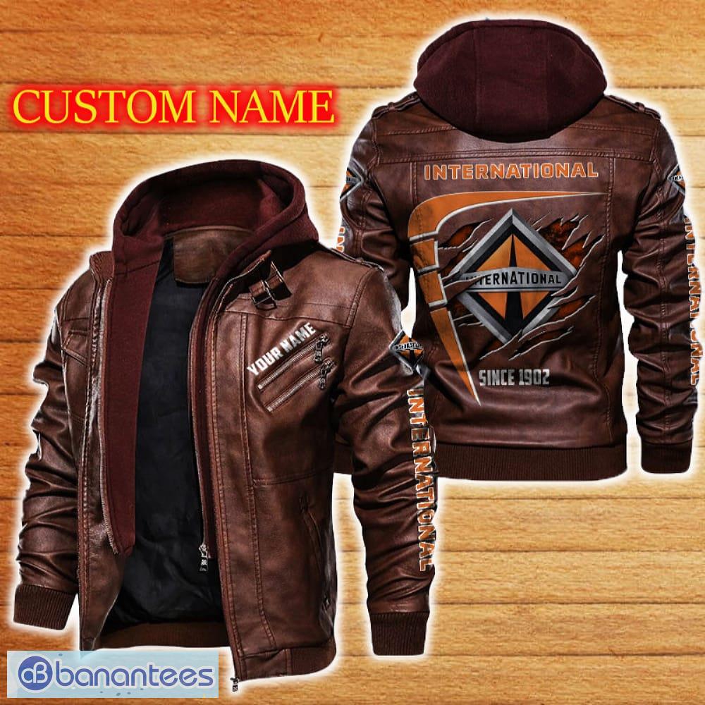 international leather jacket black and brown color car logo trending all over print gift fans custom name 1 image International Leather Jacket Black And Brown Color Car Logo Trending All OVer Print Gift Fans Custom Name - International Leather Jacket Car For Fans_2