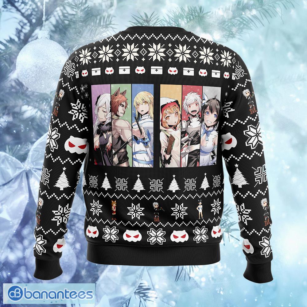 is it wrong to try to pick up girls danmachi swaddling ugly christmas sweater gift holidays 1 image Is It Wrong To Try To Pick Up Girls DanMachi Swaddling Ugly Christmas Sweater Gift Holidays - Is It Wrong To Try To Pick Up Girls DanMachi Ugly Christmas Sweater Photo_2