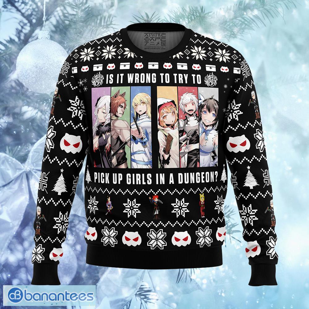 is it wrong to try to pick up girls danmachi swaddling ugly christmas sweater gift holidays image Is It Wrong To Try To Pick Up Girls DanMachi Swaddling Ugly Christmas Sweater Gift Holidays - Is It Wrong To Try To Pick Up Girls DanMachi Ugly Christmas Sweater Photo_1
