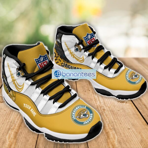 Jacksonville Jaguars Air Jordan 11 Sneakers Custom Name Special Shoes For Fans Product Photo 3
