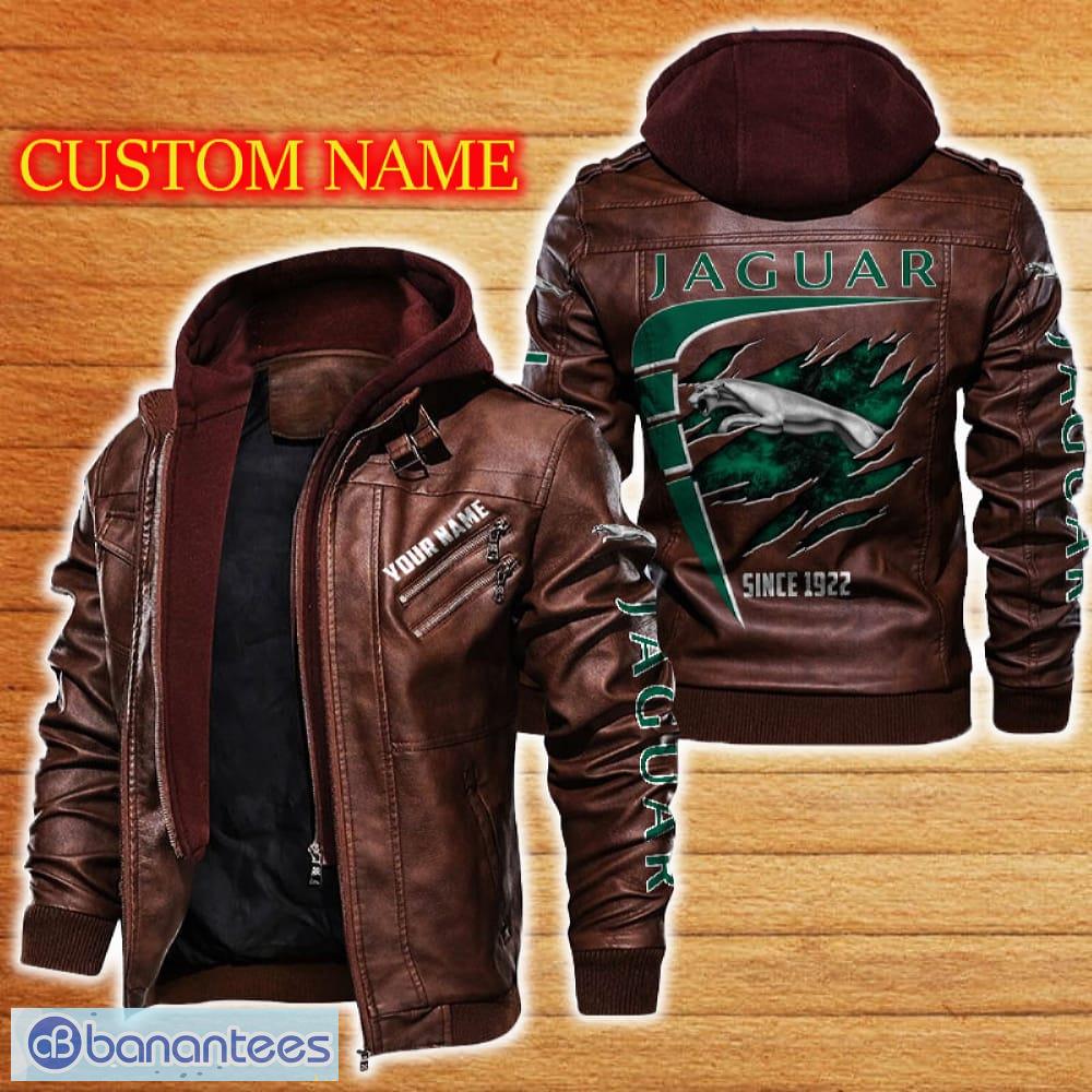 jaguar leather jacket black and brown color car logo trending all over print gift fans custom name 1 image Jaguar Leather Jacket Black And Brown Color Car Logo Trending All OVer Print Gift Fans Custom Name - Jaguar Leather Jacket Car For Fans_2