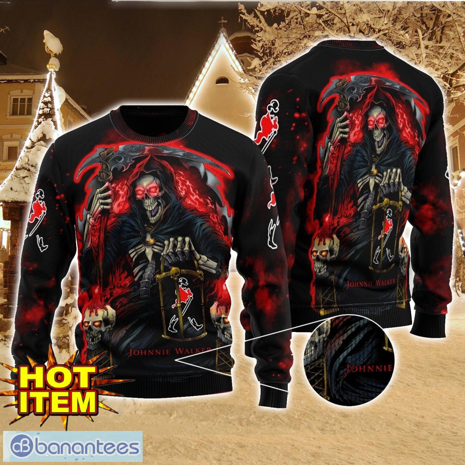 johnnie walker death halloween all over print sweater halloween gift for men and women image Johnnie Walker Death Halloween All Over Print Sweater Halloween Gift For men And Women Product Photo 1