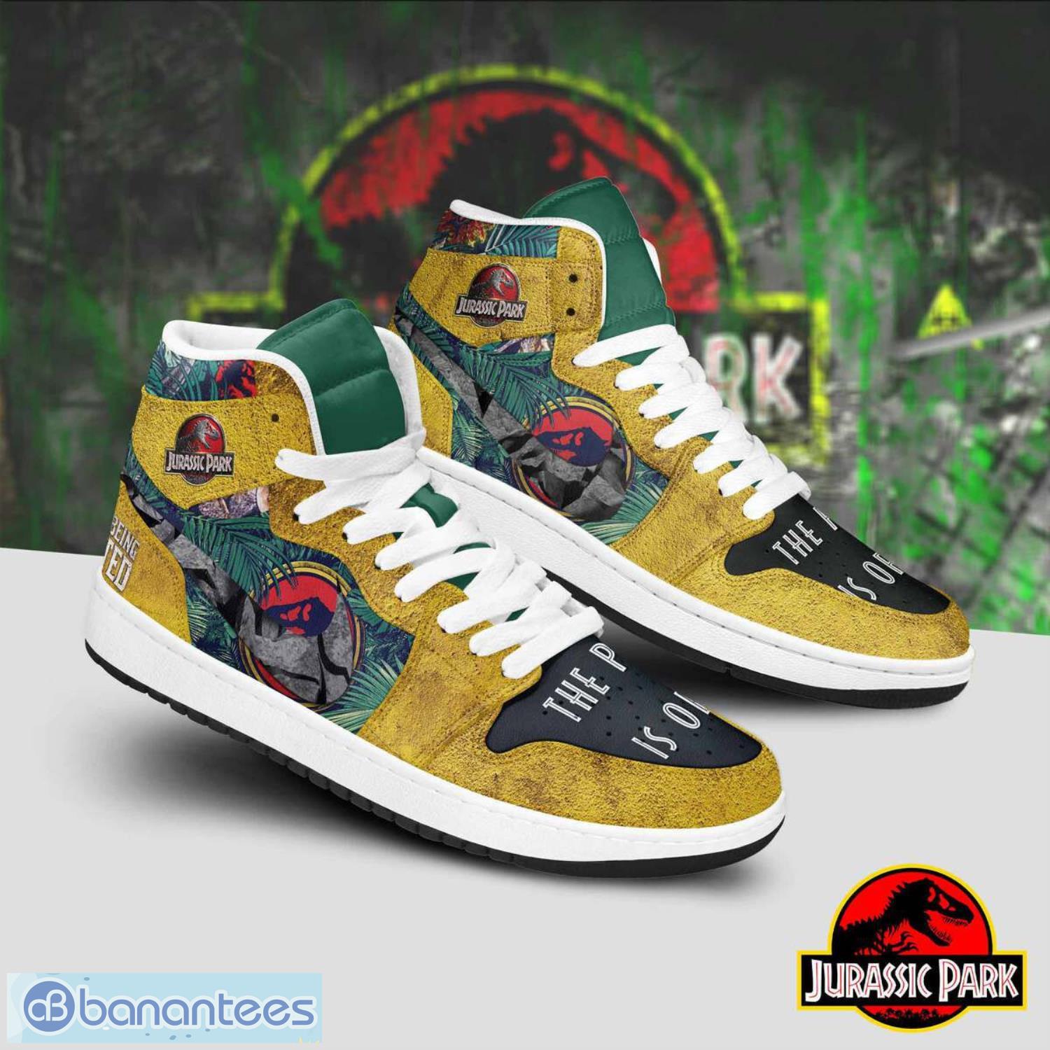 jurassic park air jordan hightop sneakers shoes aj1 gift ideas shoes 1 image Jurassic Park Air Jordan Hightop Sneakers Shoes AJ1 Gift Ideas Shoes Product Photo 2