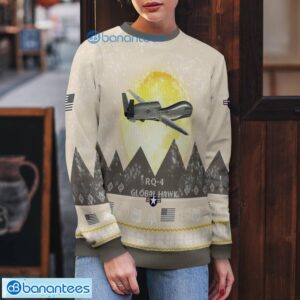 RQ-4 Global Hawk RQ4 All Printed Aircraft Moonlight Ugly Christmas Sweater Product Photo 5