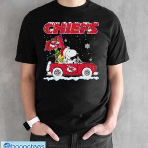 Kansas City Chiefs Snoopy And Woodstock Driving Car Cute Snoopy Limited Edition Shirt - Black Unisex T-Shirt