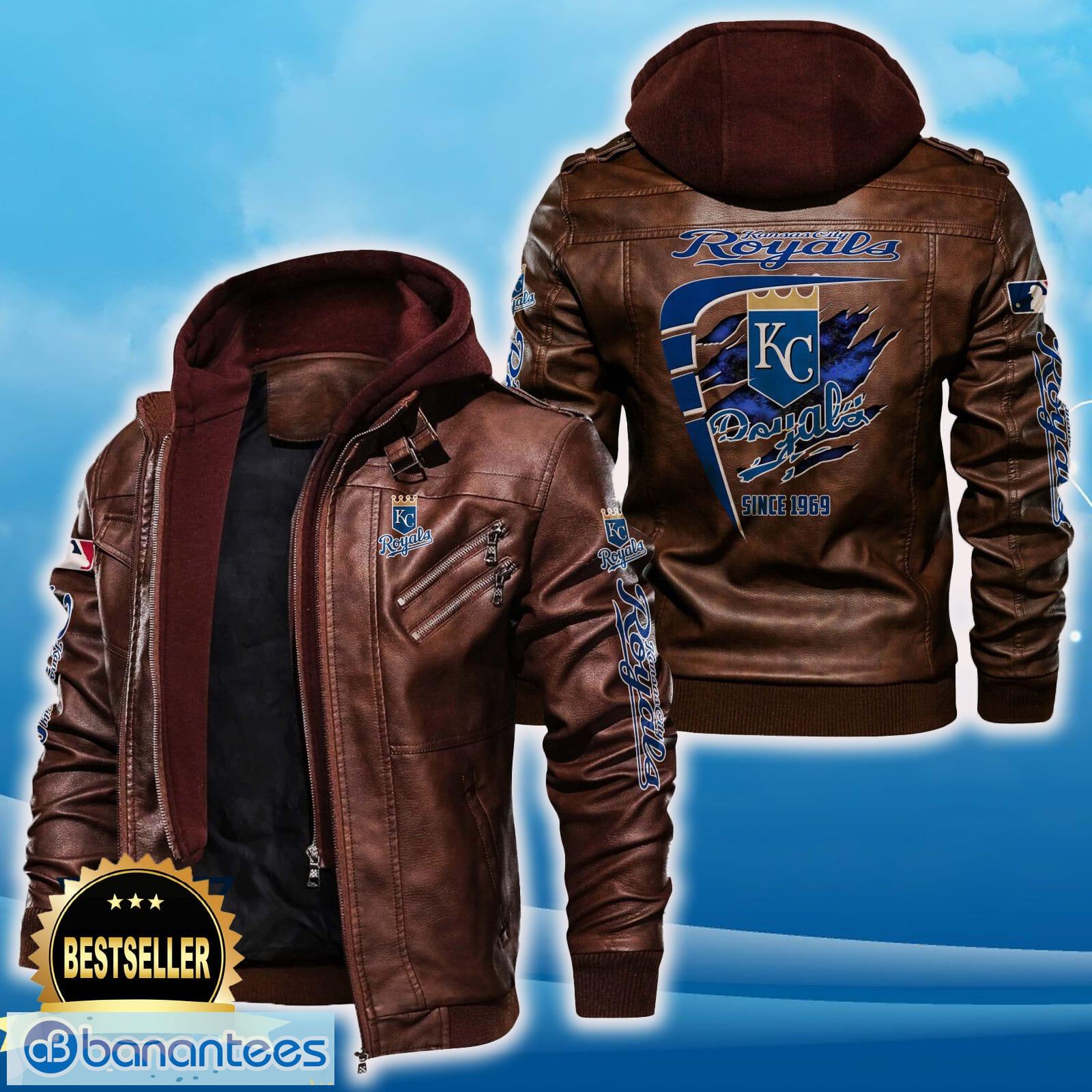 kansas city royals leather jacket black and brown color for men and women gift fans all over print gift fans 1 image Kansas City Royals Leather Jacket Black And Brown Color For Men And Women Gift Fans All OVer Print Gift Fans - Kansas City Royals Leather Jacket_2