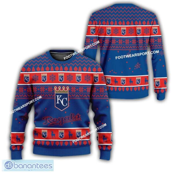 Kansas City Royals Logo Reindeer Ugly Christmas Sweater Gift For Men And Women - Kansas City Royals Logo Reindeer Ugly Christmas Sweater Gift For Men And Women