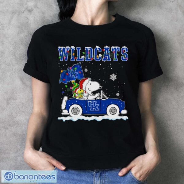 Kentucky Wildcats Snoopy And Woodstock Driving Car Cute Snoopy Limited Edition Shirt - Ladies T-Shirt