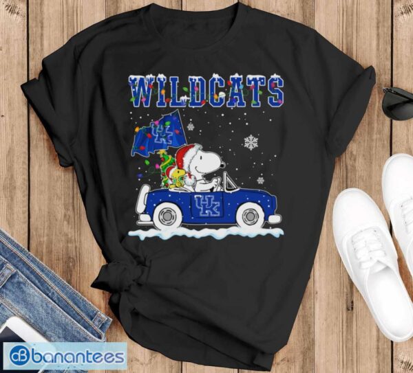 Kentucky Wildcats Snoopy And Woodstock Driving Car Cute Snoopy Limited Edition Shirt - Black T-Shirt