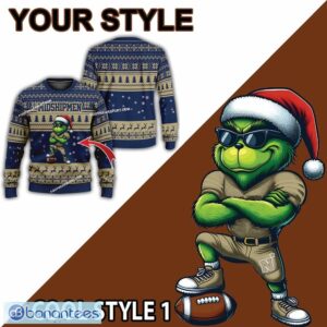NCAA Navy Midshipmen New Grinch Ugly Christmas Sweater Gift For Men And Women - NCAA Navy Midshipmen New Grinch Ugly Christmas Sweater Photo 2
