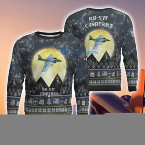 RB-57F Canberra RB57F 3D Aircraft Moonlight Grey Ugly Christmas Sweater For Fans Product Photo 1
