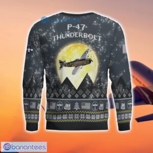 P-47 Thunderbolt P47 3D Aircraft Moonlight Grey Ugly Christmas Sweater For Fans Product Photo 3