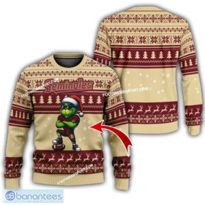 NCAA Florida State Seminoles Grinch Football Knitted Sweater Gift For Christmas - NCAA Florida State Seminoles New Grinch Ugly Christmas Sweater Photo 1