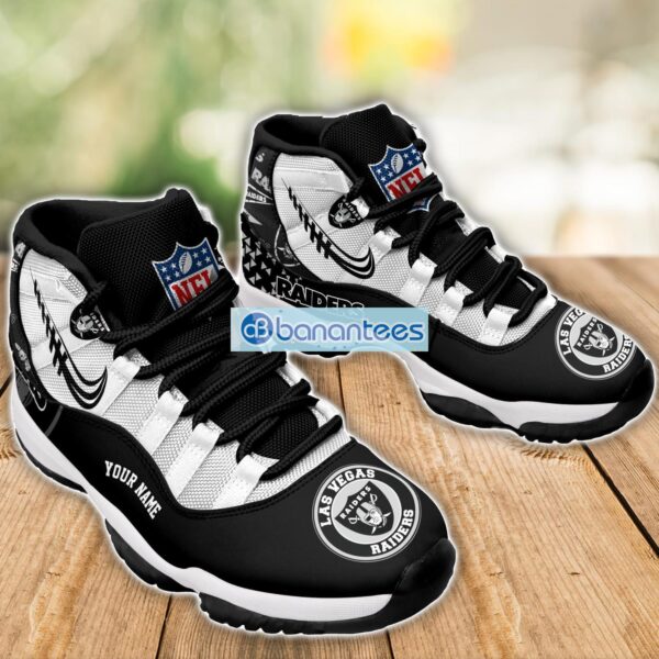 Las Vegas Raiders Air Jordan 11 Sneakers Custom Name Special Shoes For Fans Product Photo 3