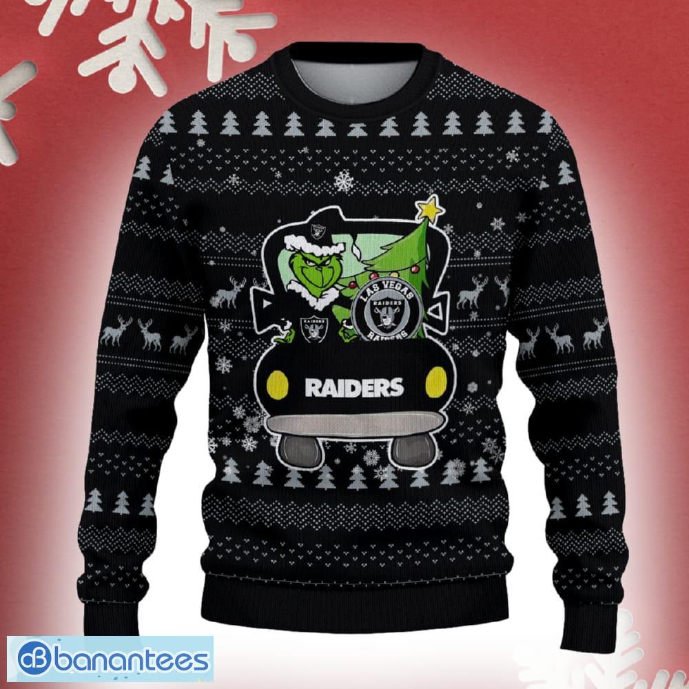 las vegas raiders grinch driving funny 3d ugly christmas sweater for men women image Las Vegas Raiders Grinch Driving Funny 3D Ugly Christmas Sweater For Men Women - Las Vegas Raiders Christmas Sweater Grinch Driving Photo 2
