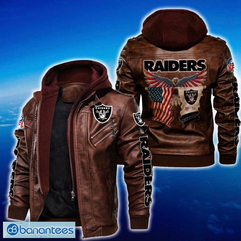 las vegas raiders nfl eagle 2d leather jacket black and brown color 1 image Las Vegas Raiders NFL Eagle 2D Leather Jacket Black And Brown Color - Las Vegas Raiders NFL Eagle Leather Jacket_2