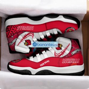 Louisville Cardinals Air Jordan 11 Sneakers Custom Name Special Shoes For Fans Product Photo 2
