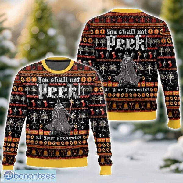 Lord of the Ring, You shall not peek at your Presents Christmas Ugly Christmas Sweater 3D All Printed Sweater Christmas Gift Product Photo 1
