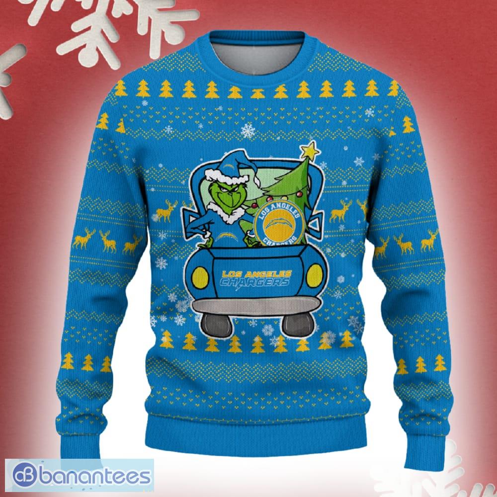 los angeles chargers grinch driving funny 3d ugly christmas sweater for men women image Los Angeles Chargers Grinch Driving Funny 3D Ugly Christmas Sweater For Men Women - Los Angeles Chargers Christmas Sweater Grinch Driving Photo 2