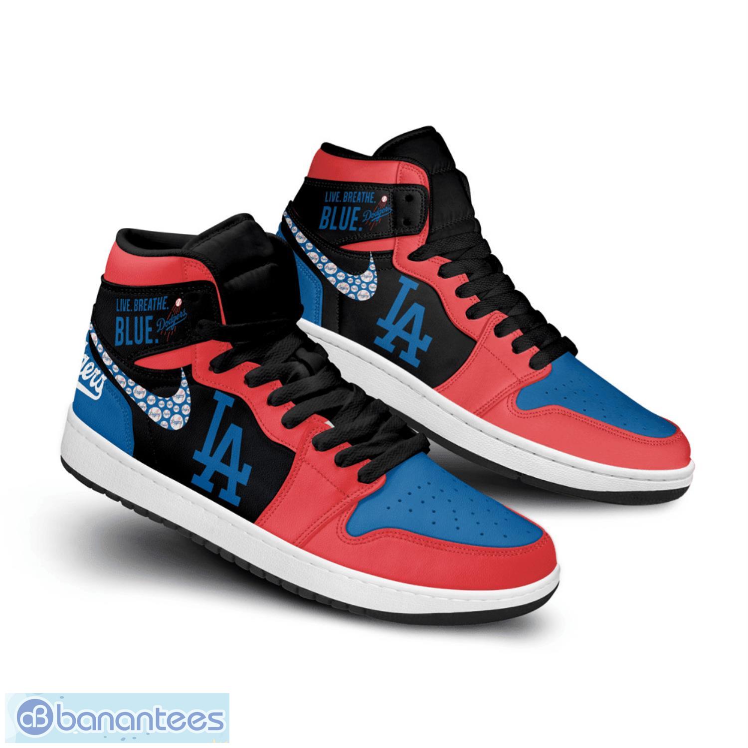 los angeles dodgers air jordan hightop sneakers shoes for men and women aj1 sneakers 1 image Los Angeles Dodgers Air Jordan Hightop Sneakers Shoes For Men And Women AJ1 Sneakers Product Photo 2