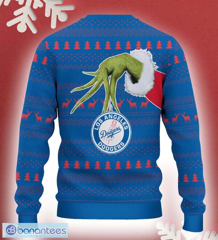 los angeles dodgers grinch driving funny 3d ugly christmas sweater for men women 1 image Los Angeles Dodgers Grinch Driving Funny 3D Ugly Christmas Sweater For Men Women - Los Angeles Dodgers Christmas Sweater Grinch Driving Photo 3