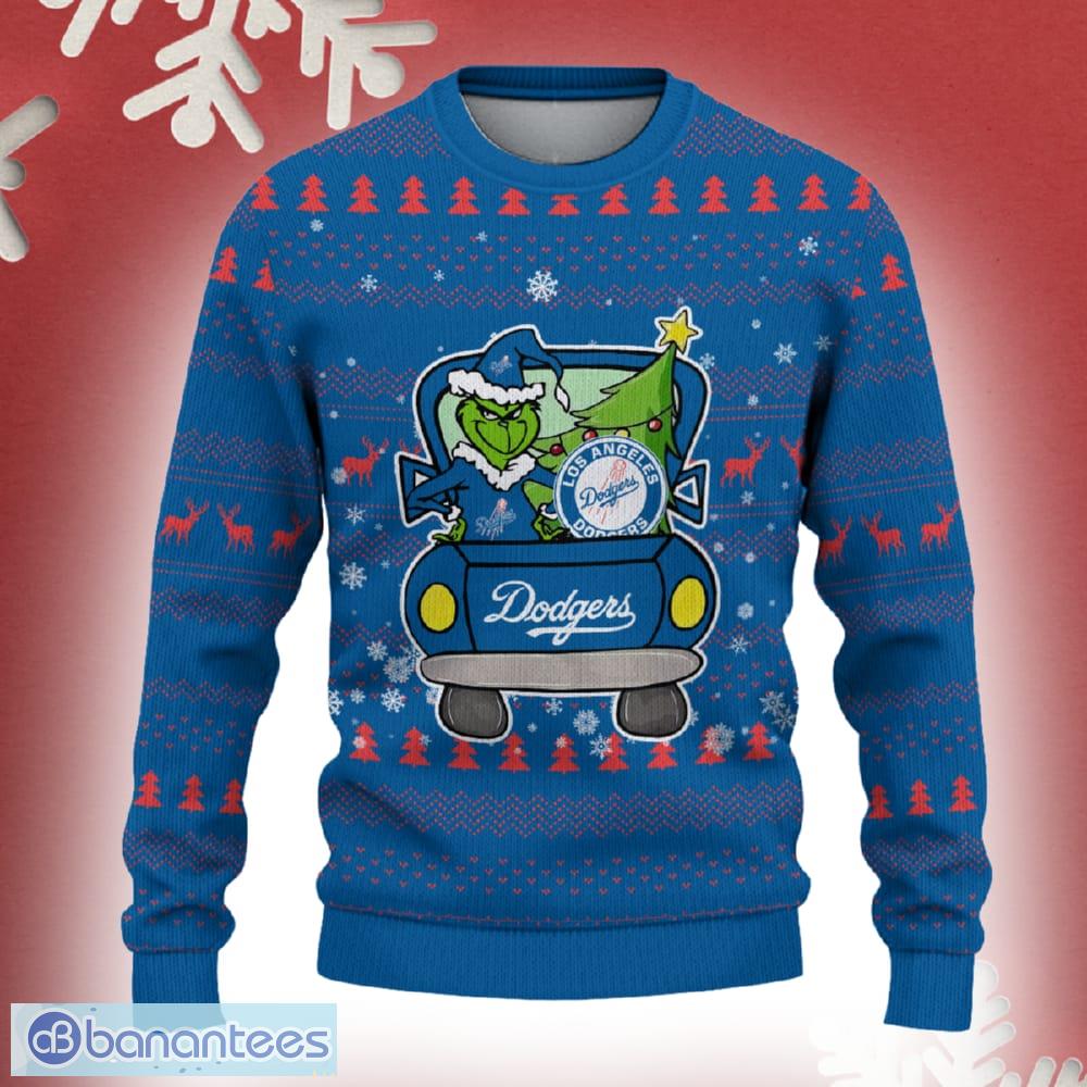 los angeles dodgers grinch driving funny 3d ugly christmas sweater for men women image Los Angeles Dodgers Grinch Driving Funny 3D Ugly Christmas Sweater For Men Women - Los Angeles Dodgers Christmas Sweater Grinch Driving Photo 2