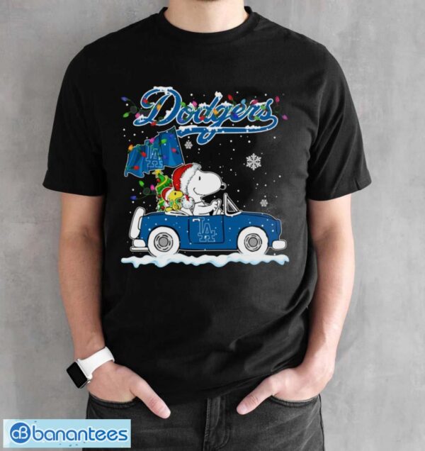 Los Angeles Dodgers Snoopy And Woodstock Driving Car Cute Snoopy Limited Edition Shirt - Black Unisex T-Shirt