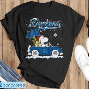 Los Angeles Dodgers Snoopy And Woodstock Driving Car Cute Snoopy Limited Edition Shirt - Black T-Shirt