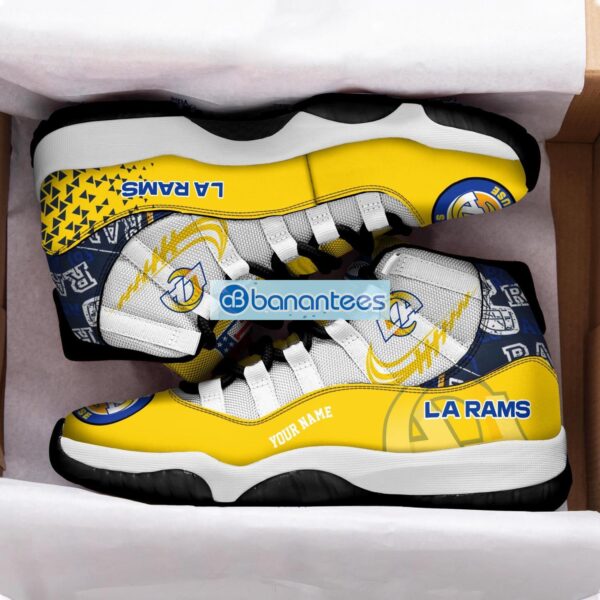 Los Angeles Rams Air Jordan 11 Sneakers Custom Name Special Shoes For Fans Product Photo 2
