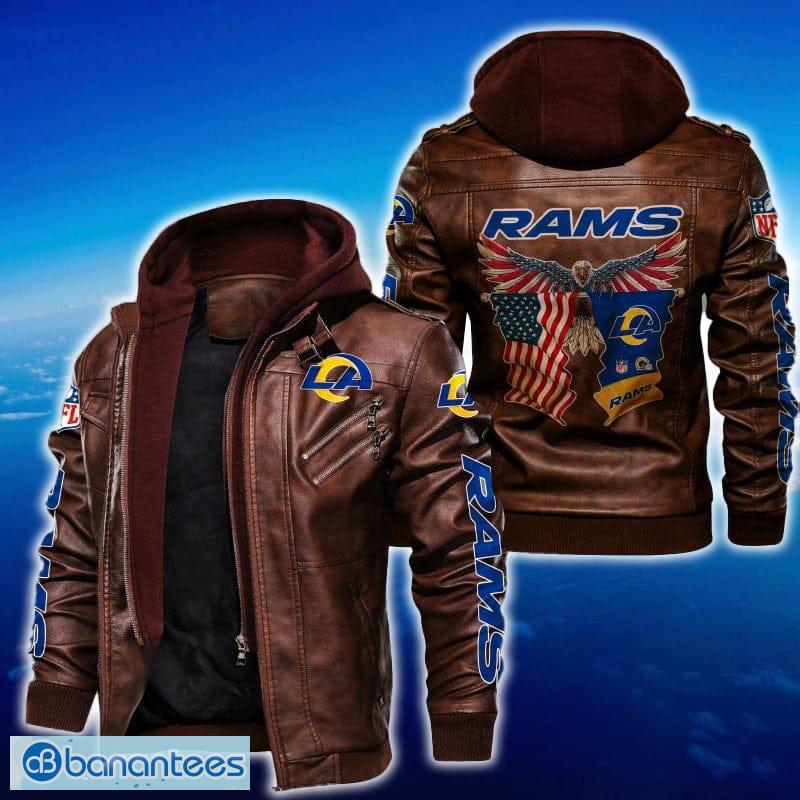 los angeles rams nfl eagle 2d leather jacket black and brown color 1 image Los Angeles Rams NFL Eagle 2D Leather Jacket Black And Brown Color - Los Angeles Rams NFL Eagle Leather Jacket_2