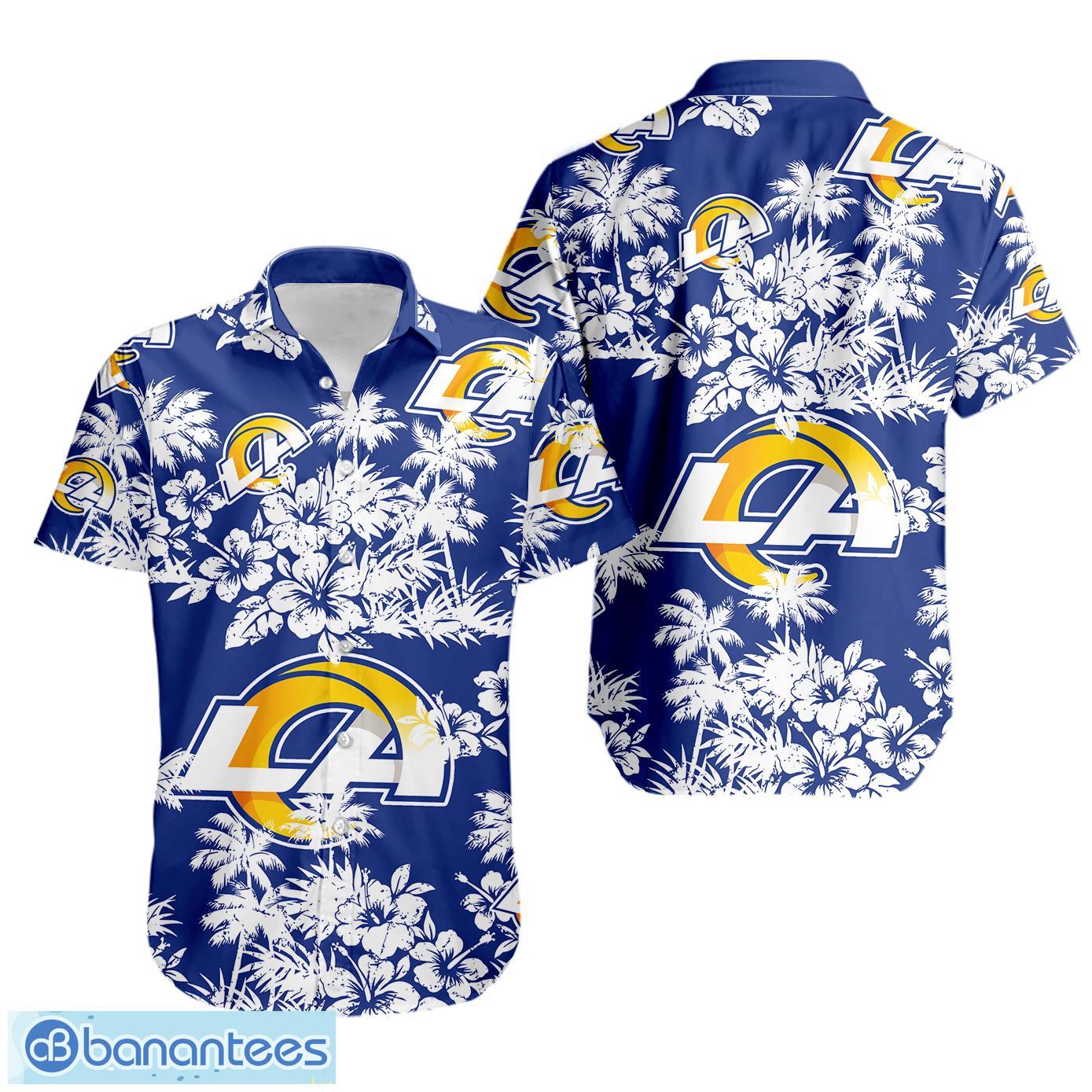 los angeles rams tropical hawaii style short sleeve hawaiian shirt image Los Angeles Rams Tropical Hawaii Style Short Sleeve Hawaiian Shirt Product Photo 1