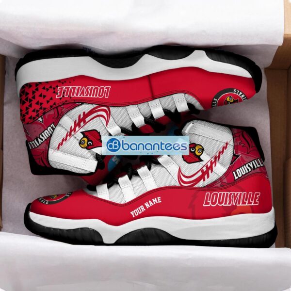 Louisville Cardinals Air Jordan 11 Sneakers Custom Name Special Shoes For Fans Product Photo 2