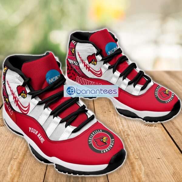 Louisville Cardinals Air Jordan 11 Sneakers Custom Name Special Shoes For Fans Product Photo 3