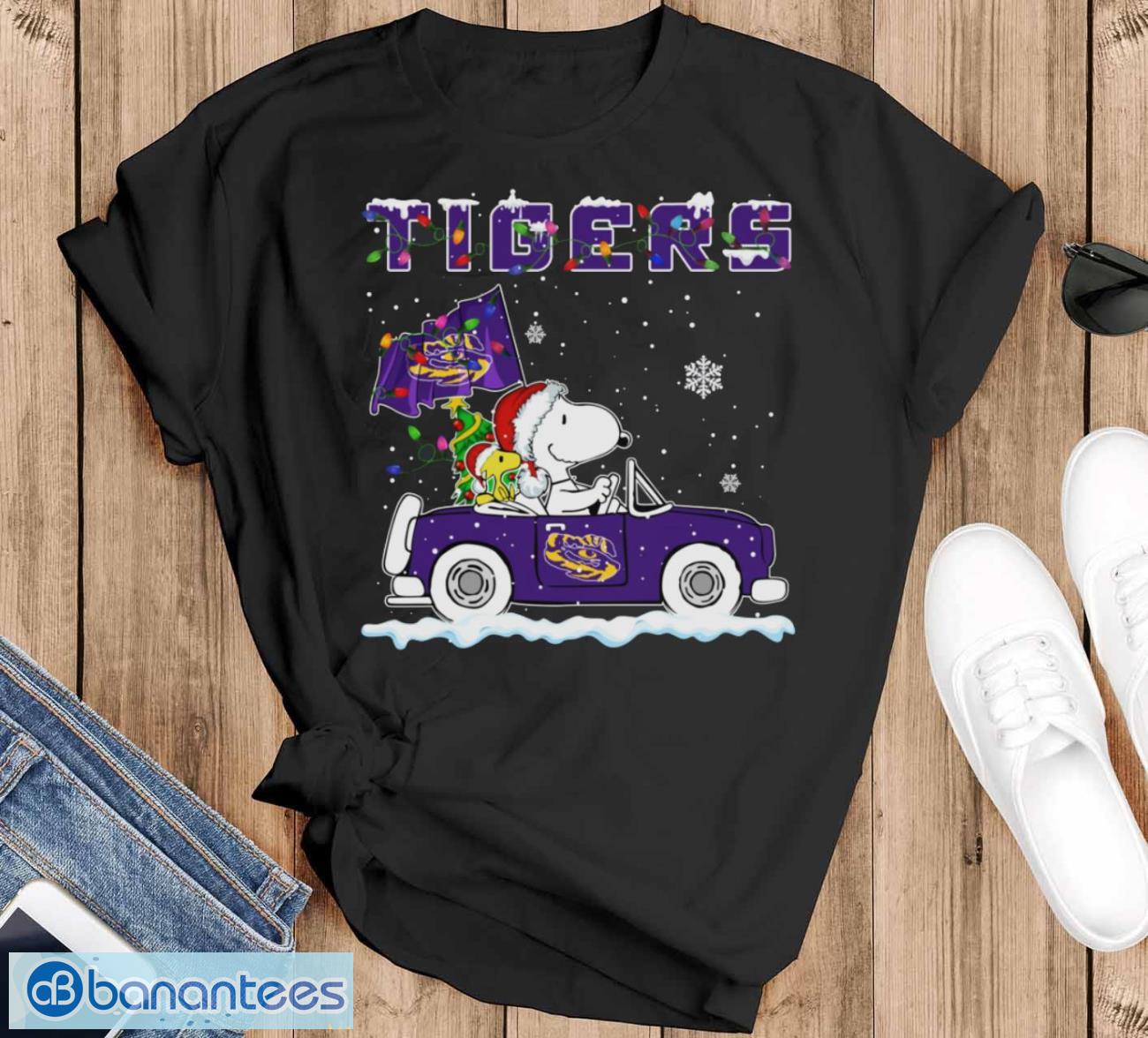 lsu tigers snoopy and woodstock driving car cute snoopy limited edition shirt image LSU Tigers Snoopy And Woodstock Driving Car Cute Snoopy Limited Edition Shirt - Black T-Shirt