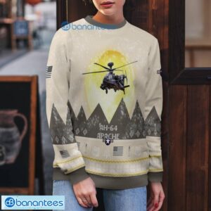 AH-64 Apache AH64 All Printed Aircraft Moonlight Ugly Christmas Sweater Christmas Gift Product Photo 5