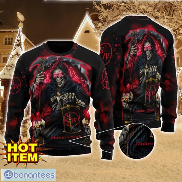 Maker's Mark Death Halloween All Over Print Sweater Halloween Gift For men And Women Product Photo 1