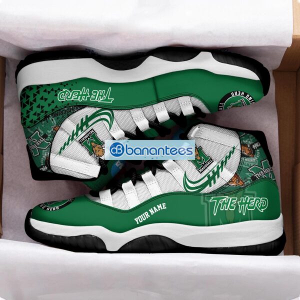 Marshall Thundering Herd Air Jordan 11 Sneakers Custom Name Special Shoes For Fans Product Photo 2