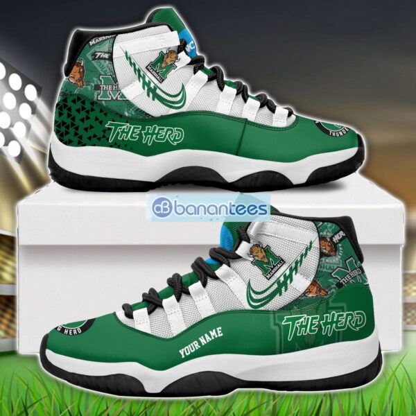 Marshall Thundering Herd Air Jordan 11 Sneakers Custom Name Special Shoes For Fans Product Photo 1