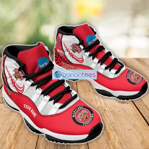Maryland Terrapins Air Jordan 11 Sneakers Custom Name Special Shoes For Fans Product Photo 3