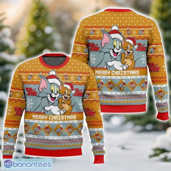Merry Christmas Tom And Jerry Ugly Christmas Sweater 3D All Printed Sweater Christmas Gift Product Photo 1