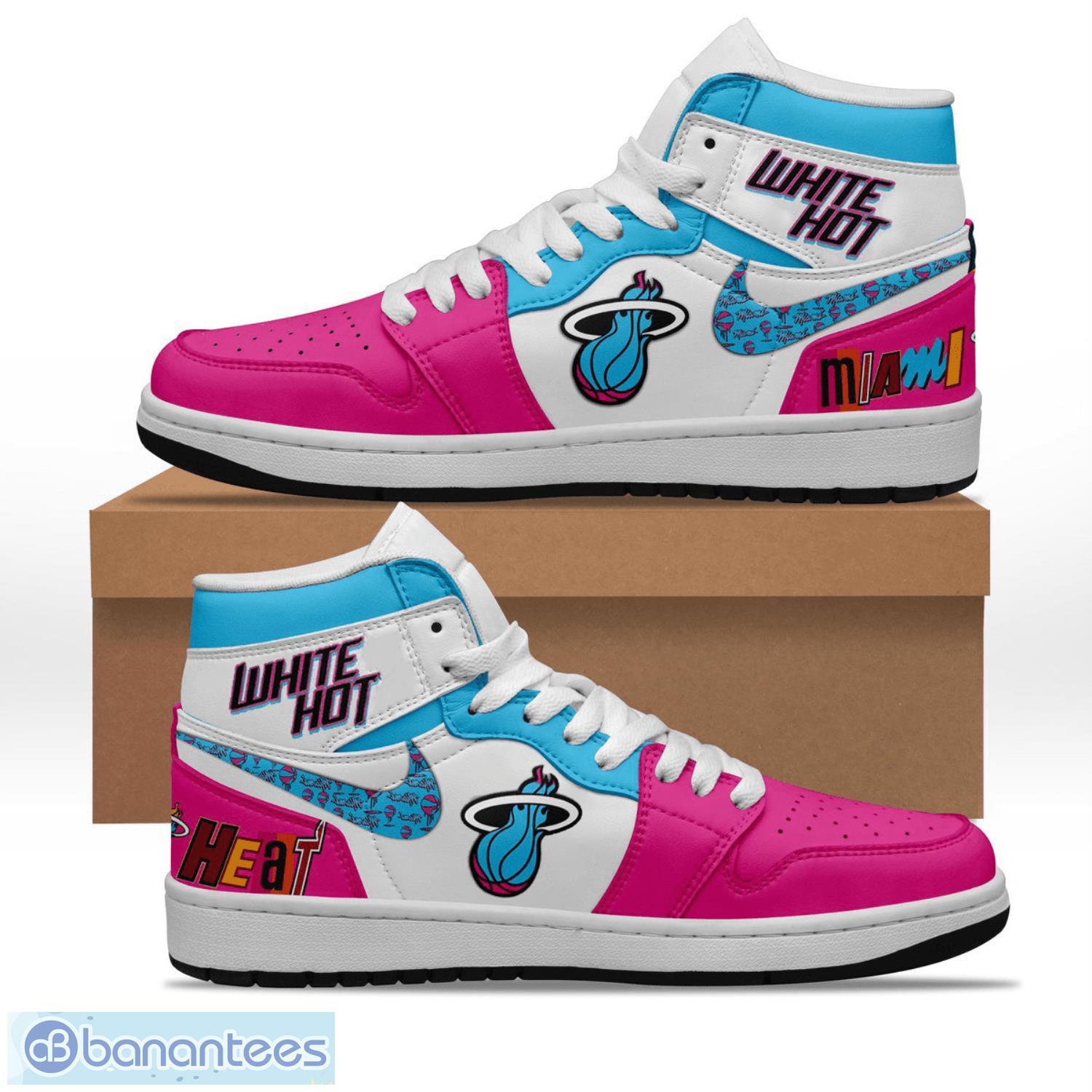 miami heat air jordan hightop sneakers shoes for men and women aj1 sneakers image Miami Heat Air Jordan Hightop Sneakers Shoes For Men And Women AJ1 Sneakers Product Photo 1